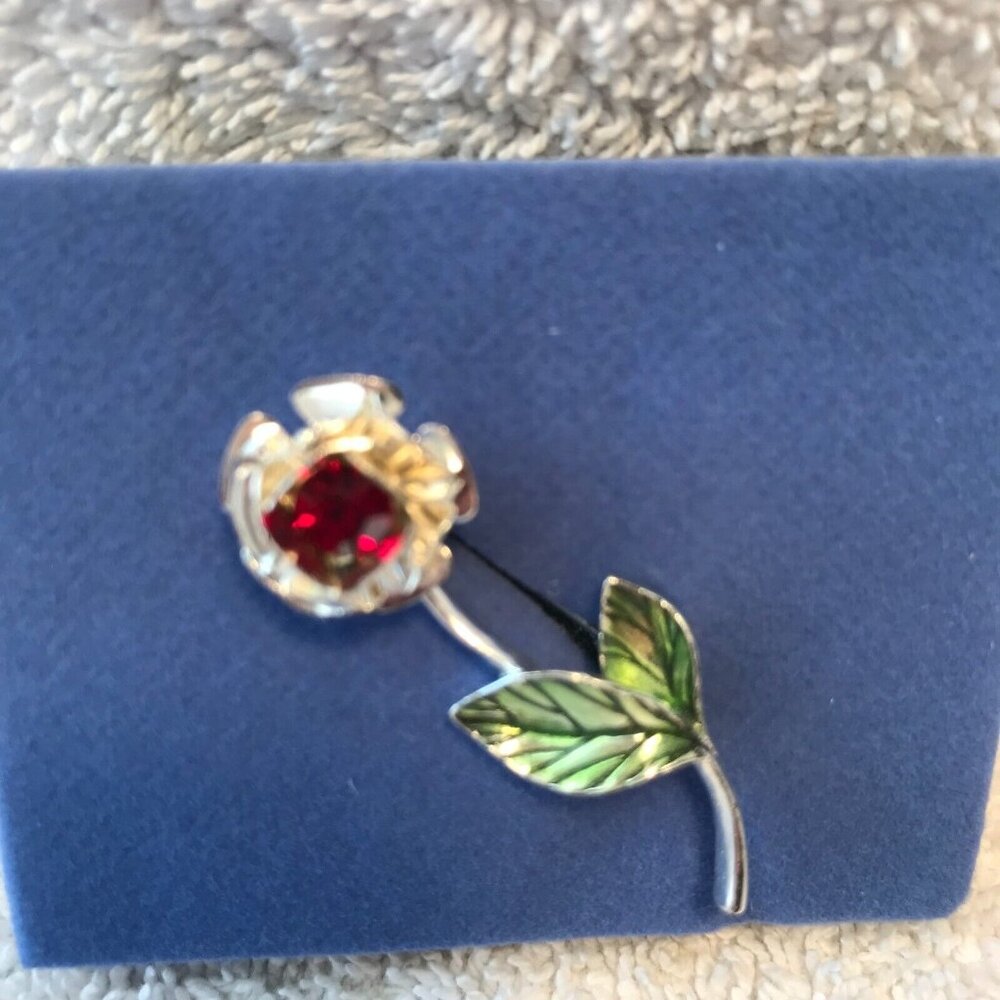 Vintage Avon Birthstone Rose Pin‎ - January